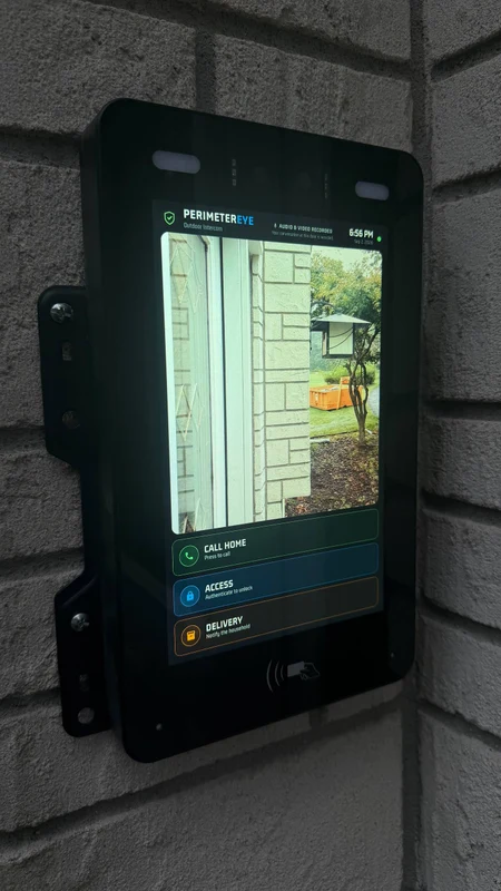 PerimeterEye Access intercom installed at a front door